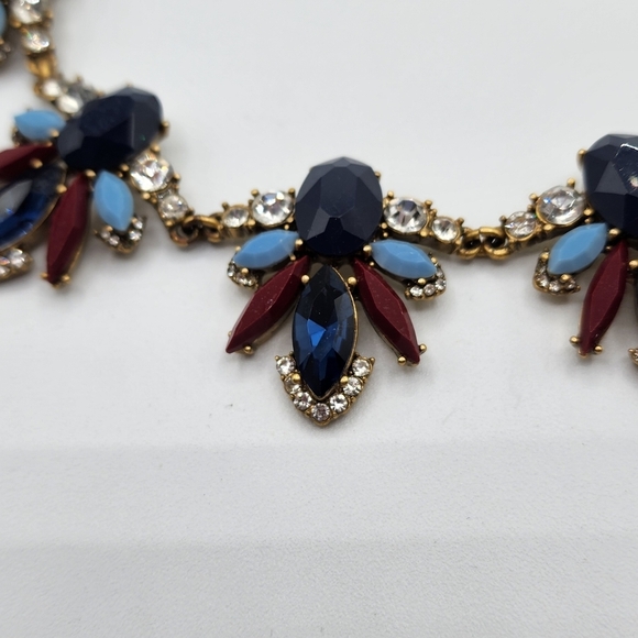 J. Crew Statement Necklace Red, Navy, Light Blue - Picture 2 of 13